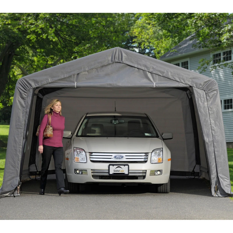 Garage Démontable 18,13m² En Acier Et Polyéthylène Gris – Shelter Logic 4 Garage Démontable 18,13m² En Acier Et Polyéthylène Gris – Shelter Logic – Image 2