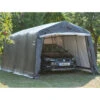 Garage Démontable 18,3m² En Acier Et Polyéthylène Gris – Shelter Logic -Jardin Soldes garage demontable 183m en acier et polyethylene gris shelter logic
