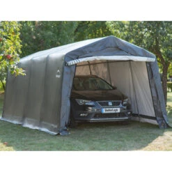 Garage Démontable 18,3m² En Acier Et Polyéthylène Gris – Shelter Logic