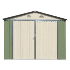 Garage Double Portes Vert Pâle Et Crème 18m² + Kit D'ancrage X-METAL 13 Garage Double Portes Vert Pâle Et Crème 18m² + Kit D'ancrage X-METAL -Jardin Soldes garage double portes vert pale et creme 18m kit d ancrage x metal 5