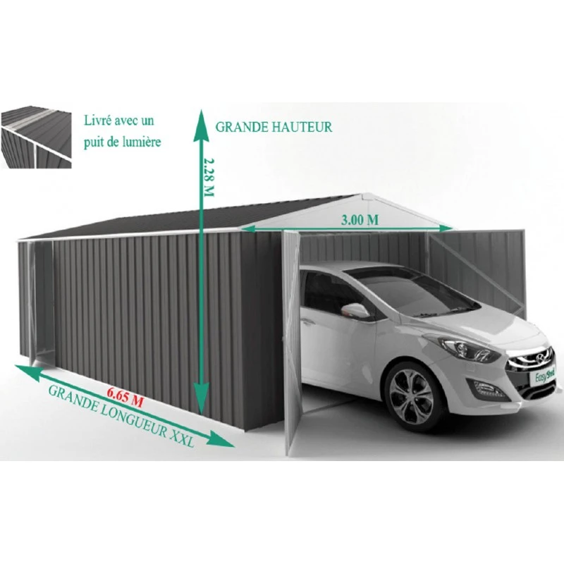 Garage En Acier Zincalume Colorbond 20,1m² Grande Hauteur EASYSHED 7 Garage En Acier Zincalume Colorbond 20,1m² Grande Hauteur EASYSHED – Image 5