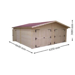 Garage Double En Bois Massif 42,16m² – Madriers 42mm – Habrita 7 Garage Double En Bois Massif 42,16m² – Madriers 42mm – Habrita -Jardin Soldes garage en bois massif 4216m madriers 42mm habrita 2