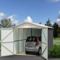 Garage Métal Anthracite 15,50m² + Kit D'ancrage Inclus - YARDMASTER -Jardin Soldes garage metal anthracite 1550m kit d ancrage inclus yardmaster 2