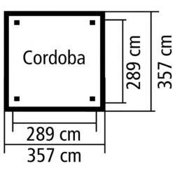 Kiosque Carré Cordoba – 3,57x3,57m - Karibu -Jardin Soldes kiosque carre cordoba 357x357m karibu 2