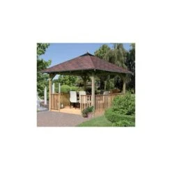 Kiosque Carré Cordoba Avec Plancher Et Balustrade – 3,57x3,57m - Karibu