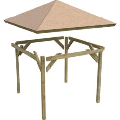 Kiosque Carré En Bois Autoclave Bergen 1 – 3,38x3,38m – Avec Shingles – Karibu -Jardin Soldes kiosque carre en bois autoclave bergen 1 338x338m avec shingles karibu 4
