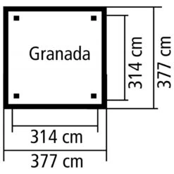 Kiosque Carré Granada – 3,77x3,77m - Karibu -Jardin Soldes kiosque carre granada 377x377m karibu 2