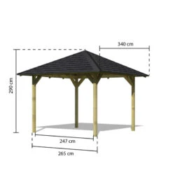 Kiosque De Jardin Carré Sevilla – 3,40x3,40m – Avec Shingles – Karibu -Jardin Soldes kiosque de jardin carre sevilla 340x340m avec shingles karibu 2