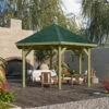 Kiosque Hexagonal En Bois Autoclave Oslo 2 – Diam. 3,70m – Avec Shingles – Karibu -Jardin Soldes kiosque hexagonal en bois autoclave oslo 2 diam 370m avec shingles karibu