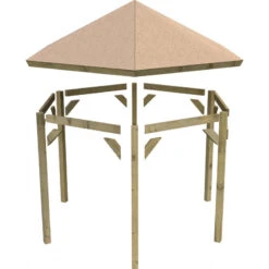 Kiosque Hexagonal En Bois Autoclave Oslo 2 – Diam. 3,70m – Avec Shingles – Karibu -Jardin Soldes kiosque hexagonal en bois autoclave oslo 2 diam 370m avec shingles karibu 4