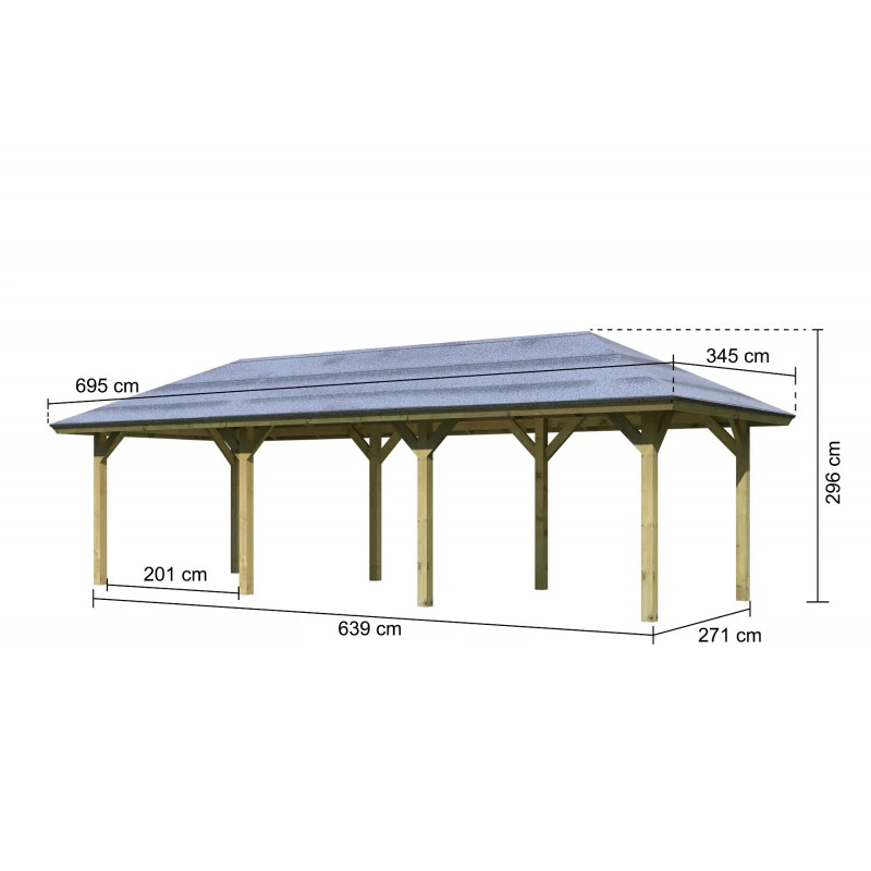 Kiosque Rectangulaire En Bois Autoclave 18,47m² Perida 2 – Karibu 4 Kiosque Rectangulaire En Bois Autoclave 18,47m² Perida 2 – Karibu – Image 2
