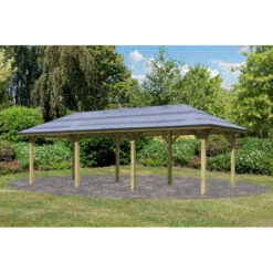 Kiosque Rectangulaire En Bois Autoclave 18,47m² Perida 2 – Karibu