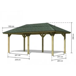 Kiosque Rectangulaire En Bois Autoclave Bergen 2 – 3,38x5,92m – Avec Shingles – Karibu 10 Kiosque Rectangulaire En Bois Autoclave Bergen 2 – 3,38x5,92m – Avec Shingles – Karibu -Jardin Soldes kiosque rectangulaire en bois autoclave bergen 2 338x592m avec shingles karibu 2