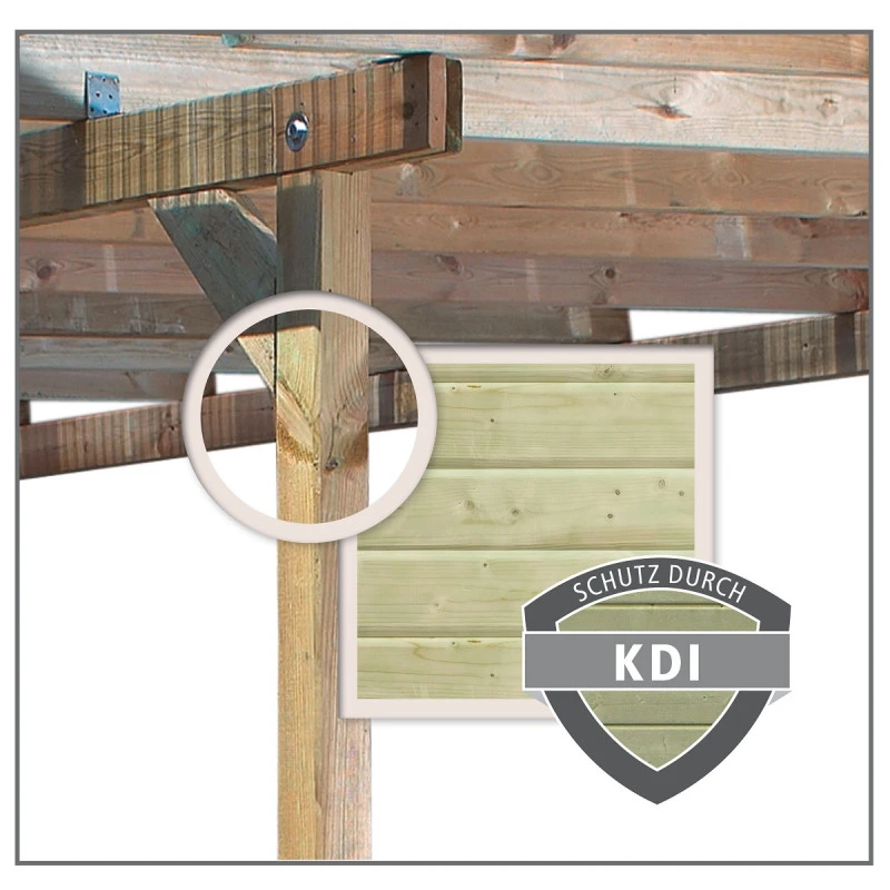 Kiosque Rectangulaire En Bois Autoclave Bergen 2 – 3,38x5,92m – Avec Shingles – Karibu 6 Kiosque Rectangulaire En Bois Autoclave Bergen 2 – 3,38x5,92m – Avec Shingles – Karibu – Image 4