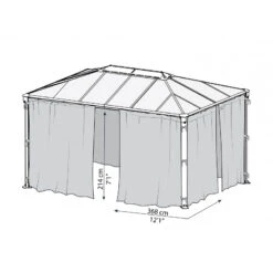 Moustiquaire En Polyester Léger Pour Pergolas Palermo 3000/3500/3600 + Milano 3000 + Martinique 3600 Palram - Canopia -Jardin Soldes moustiquaire en polyester leger pour pergolas palermo 300035003600 milano 3000 martinique 3600 palram 2