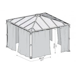 Moustiquaire En Polyester Léger Pour Pergolas Palermo 3000/3500/3600 + Milano 3000 + Martinique 3600 Palram - Canopia -Jardin Soldes moustiquaire en polyester leger pour pergolas palermo 300035003600 milano 3000 martinique 3600 palram 4