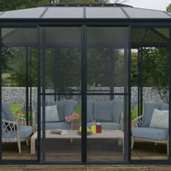 Moustiquaire Pour Vérandas Sanremo Et Ledro En Alu Gris Et Polyester - Canopia -Jardin Soldes moustiquaire pour verandas sanremo en alu gris et polyester canopia 5