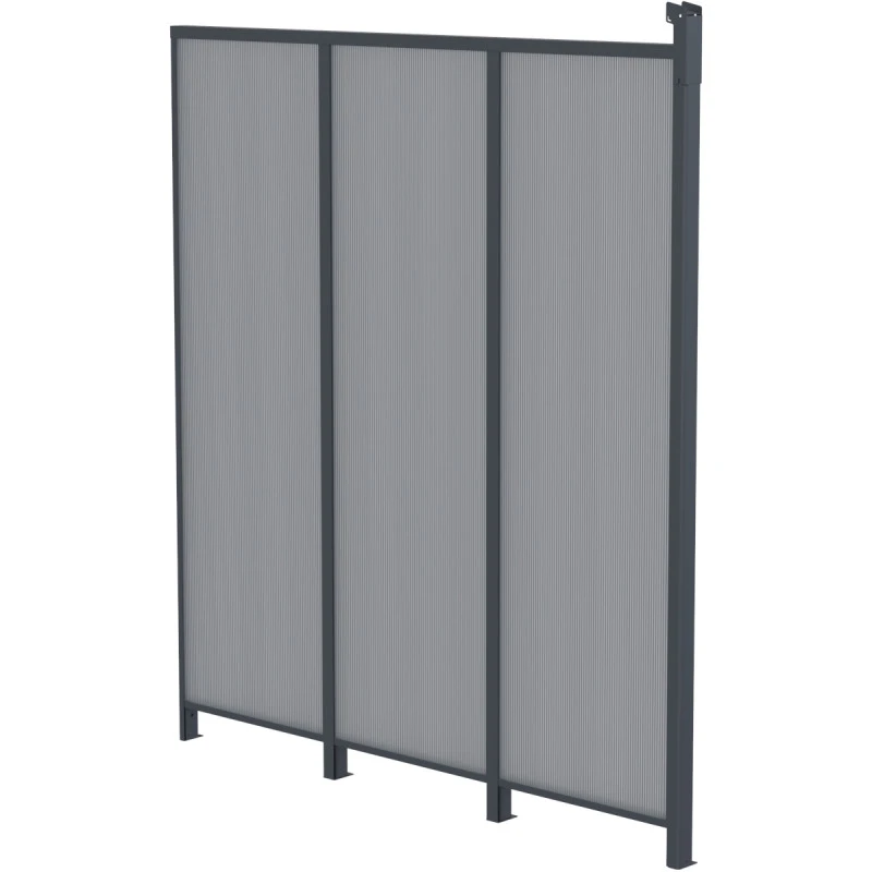 Panneau Latéral En Aluminium Et PC 4mm Pour Toit De Terrasse Anthracite 2,5m X-METAL 3 Panneau Latéral En Aluminium Et PC 4mm Pour Toit De Terrasse Anthracite 2,5m X-METAL