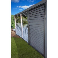 Panneaux De Ventelles Amovibles Pour Côté 3,60m Des Pergolas Bioclimatiques 10,80m² Et 21,52m² HABRITA -Jardin Soldes panneaux de ventelles amovibles pour cote 360m des pergolas bioclimatiques 1080m et 2152m habrita 3