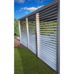 Panneaux De Ventelles Amovibles Pour Côté 3,60m Des Pergolas Bioclimatiques 10,80m² Et 21,52m² HABRITA -Jardin Soldes panneaux de ventelles amovibles pour cote 360m des pergolas bioclimatiques 1080m et 2152m habrita 5