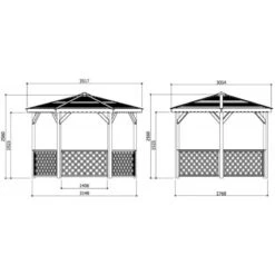 Pavillon De Jardin Hexagonal 6,68m² En Bois Traité Autoclave Avec Balustrades - SOLID -Jardin Soldes pavillon de jardin hexagonale 668m en bois traite autoclave avec balustrades solid 2