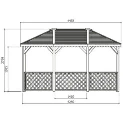 Pavillon De Jardin Octogonal 11,49m² En Bois Traité Autoclave Avec Balustrades - SOLID -Jardin Soldes pavillon de jardin octogonal 1149m en bois traite autoclave avec balustrades solid 2