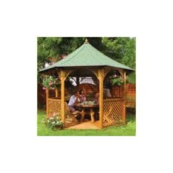 Pavillon Octogonal En Bois Massif Diamètre De 352cm Avec Shingles