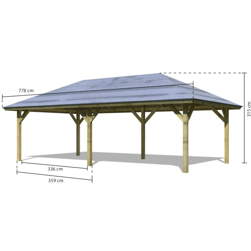 Pavillon Rectangulaire En Bois FSC Holm 2 - 7,78x4,31m Karibu 4 Pavillon Rectangulaire En Bois FSC Holm 2 - 7,78x4,31m Karibu – Image 2