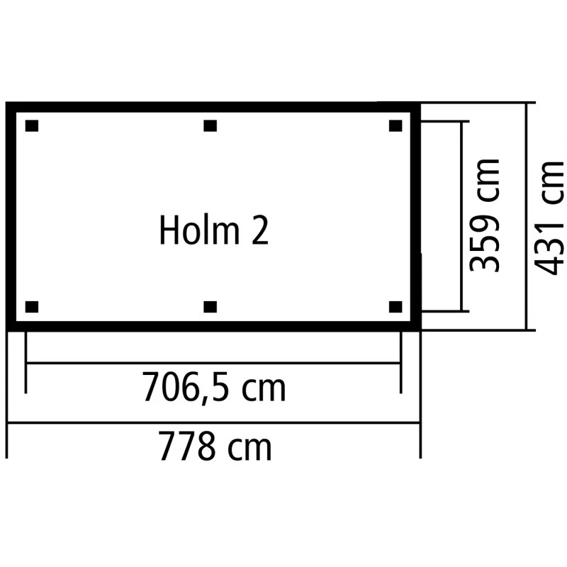 Pavillon Rectangulaire En Bois FSC Holm 2 - 7,78x4,31m Karibu 5 Pavillon Rectangulaire En Bois FSC Holm 2 - 7,78x4,31m Karibu – Image 3