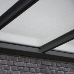 Pergola Adossée 435x300cm En Aluminium Noir Et Polycarbonate 4mm CIELO - DCB Garden -Jardin Soldes pergola adossee 435x300cm en aluminium noir et polycarbonate 4mm cielo dcb garden 5