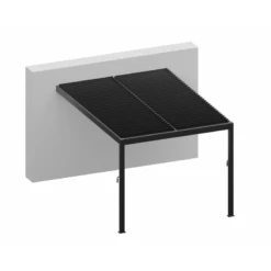 Pergola Adossée Bioclimatique En Aluminium Blanc 400x300cm Avec Lames Blanches ODIN - GardenGate