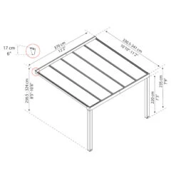 Pergola Adossée Stockholm 350x368cm Aluminium Gris Et Polycarbonate Avec Stores De Toit Rétractables – Palram - Canopia -Jardin Soldes pergola adossee stockholm 350x368cm aluminium gris et polycarbonate avec stores de toit retractables palram 4