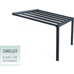 Pergola Adossée Stockholm 350x368cm Aluminium Gris Et Polycarbonate Avec Stores De Toit Rétractables – Palram - Canopia -Jardin Soldes pergola adossee stockholm 350x368cm aluminium gris et polycarbonate avec stores de toit retractables palram 5