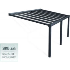 Pergola Adossée Stockholm 350x590cm Aluminium Gris Et Polycarbonate Avec Stores De Toit Rétractables – Palram - Canopia -Jardin Soldes pergola adossee stockholm 350x590cm aluminium gris et polycarbonate avec stores de toit retractables palram 5