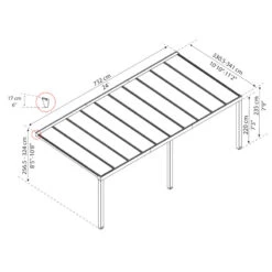 Pergola Adossée Stockholm 350x740cm Aluminium Gris Et Polycarbonate Avec Stores De Toit Rétractables – Palram - Canopia -Jardin Soldes pergola adossee stockholm 350x740cm aluminium gris et polycarbonate avec stores de toit retractables palram 4