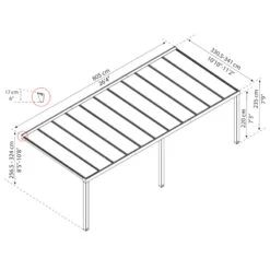 Pergola Adossée Stockholm 350x810cm Aluminium Gris Et Polycarbonate Avec Stores De Toit Rétractables – Palram - Canopia -Jardin Soldes pergola adossee stockholm 350x810cm aluminium gris et polycarbonate avec stores de toit retractables palram 4
