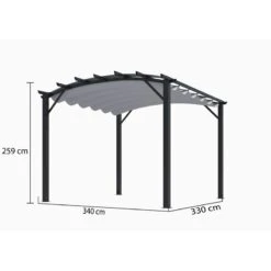 Pergola Arche Aluminium/acier Gris Anthracite 11,22m² Avec Toit En Toile Polyester 280gr/m² Gris HABRITA 7 Pergola Arche Aluminium/acier Gris Anthracite 11,22m² Avec Toit En Toile Polyester 280gr/m² Gris HABRITA -Jardin Soldes pergola arche aluminiumacier gris anthracite 1122m avec toit en toile polyester 280grm gris habrita 2