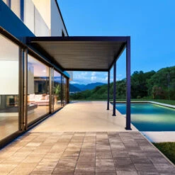 Meilleures ventes 21 Pergola Bioclimatique Adossée En Alu Anthracite 3,6x6m Ombrea