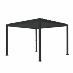 Meilleures ventes -Jardin Soldes pergola bioclimatique autoportante en alu anthracite 3x3m ombrea 1