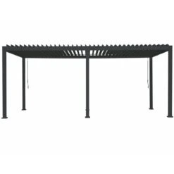 Pergola Bioclimatique Autoportante En Alu Anthracite 3x6m Ombrea -Jardin Soldes pergola bioclimatique autoportante en alu anthracite 3x6m ombrea 3