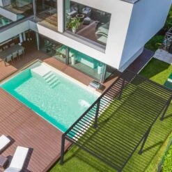 Pergola Bioclimatique Autoportante En Alu Anthracite 3x6m Ombrea -Jardin Soldes pergola bioclimatique autoportante en alu anthracite 3x6m ombrea 5