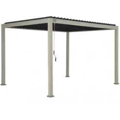 Pergola Bioclimatique Autoportante En Alu Aspect Bois 3x4m Ombrea