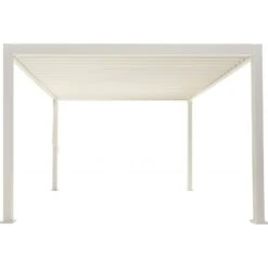 Pergola Bioclimatique Autoportante En Alu Blanc 3.6x3.6m Ombrea -Jardin Soldes pergola bioclimatique autoportante en alu blanc 36x36m ombrea 3