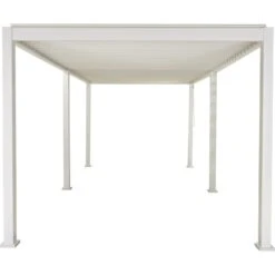 Pergola Bioclimatique Autoportante En Alu Blanc 3x6m Ombrea -Jardin Soldes pergola bioclimatique autoportante en alu blanc 3x6m ombrea 4
