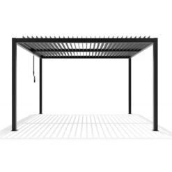 Pergola Bioclimatique Autoportante En Aluminium Anthracite 4x4m - X-METAL -Jardin Soldes pergola bioclimatique autoportante en aluminium anthracite 4x4m x metal 3