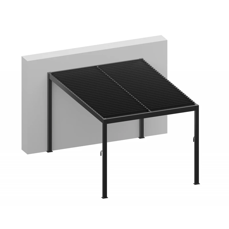 Pergola Bioclimatique En Aluminium Gris Anthracite 300x300cm Avec Lames Grises ODIN - GardenGate 3 Pergola Bioclimatique En Aluminium Gris Anthracite 300x300cm Avec Lames Grises ODIN - GardenGate