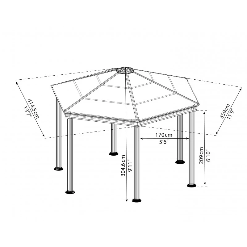 Pergola En Aluminium Et Polycarbonate 359x414,5cm Roma™ - Palram - Canopia 5 Pergola En Aluminium Et Polycarbonate 359x414,5cm Roma™ - Palram - Canopia – Image 3