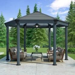 Pergola En Aluminium Et Polycarbonate 359x414,5cm Roma™ - Palram - Canopia