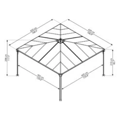 Pergola En Aluminium Et Polycarbonate 429x429cm Palermo™ 4300 - Palram - Canopia -Jardin Soldes pergola en aluminium et polycarbonate 429x429cm palermo 4300 palram 3