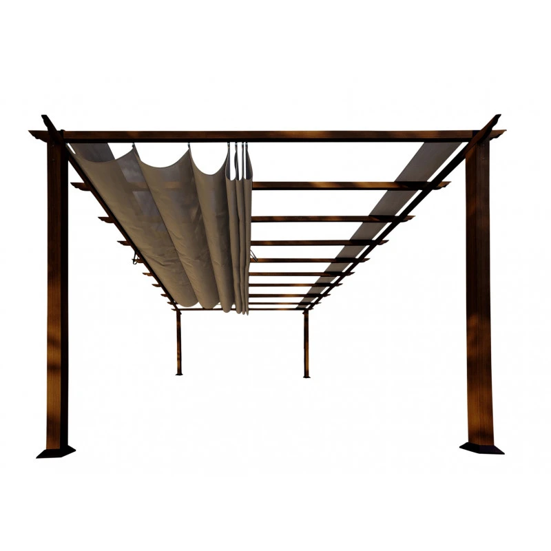 Pergola En Aluminium Marron Foncé 350x505cm Florence – PARAGON OUTDOOR 4 Pergola En Aluminium Marron Foncé 350x505cm Florence – PARAGON OUTDOOR – Image 2